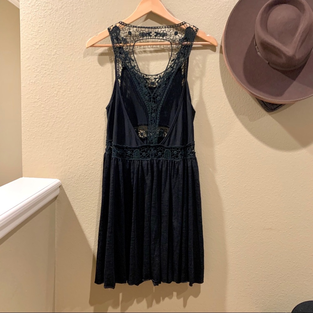 STORIA Black Lace Swimsuit Cover Up Dress